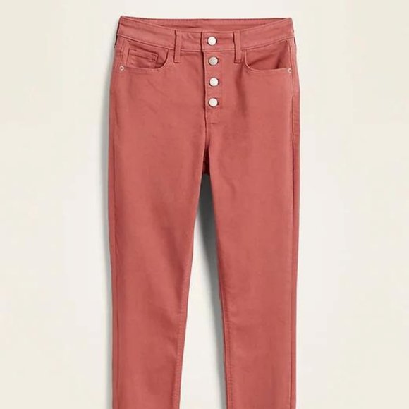 High-Waisted Button-Fly Pop-Color Rockstar Skinny - Picture 2 of 4